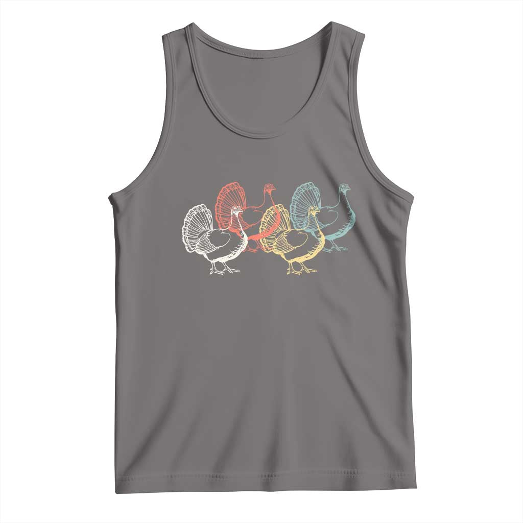 Thanksgiving Turkey Day Retro Poultry Holiday Tank Top TS11 Deep Heather Print Your Wear