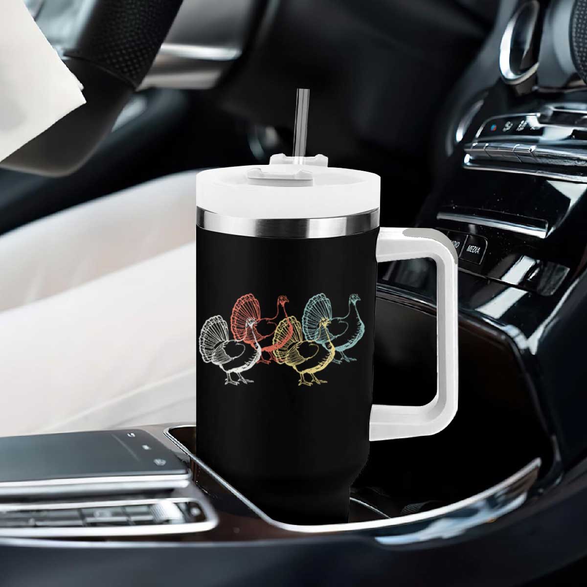 Thanksgiving Turkey Day Retro Poultry Holiday Tumbler With Handle TS11 Print Your Wear