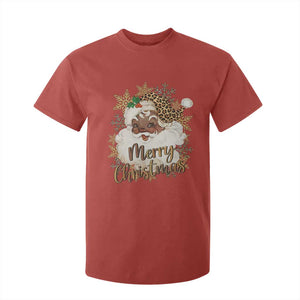 Funny Retro Black Santa Merry Christmas Leopard T Shirt For Kid TS11 Red Print Your Wear