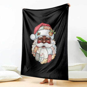 African American Christmas Retro Patchwork Black Santa Throw Blanket TS11 Print Your Wear