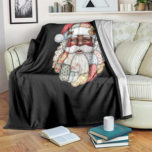 African American Christmas Retro Patchwork Black Santa Throw Blanket TS11 Print Your Wear