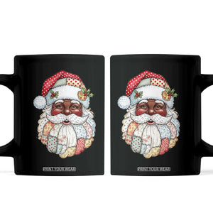African American Christmas Retro Patchwork Black Santa Coffee Mug TS11 Black Print Your Wear