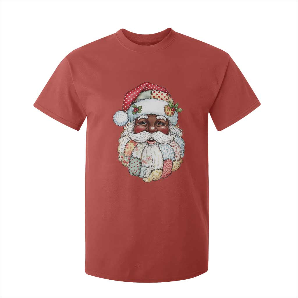 African American Christmas Retro Patchwork Black Santa T Shirt For Kid TS11 Red Print Your Wear