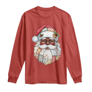 African American Christmas Retro Patchwork Black Santa Long Sleeve Shirt TS11 Red Print Your Wear