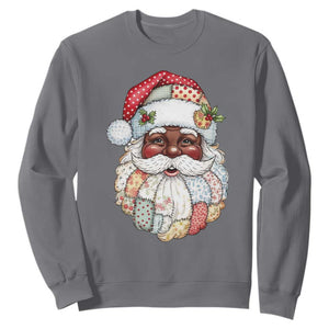 African American Christmas Retro Patchwork Black Santa Sweatshirt TS11 Charcoal Print Your Wear