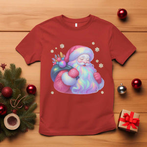 Iridescent Christmas Santa Printed Coquette Xmas T Shirt TS11 Red Print Your Wear