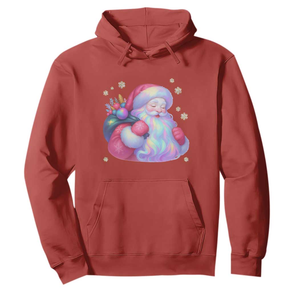 Iridescent Christmas Santa Printed Coquette Xmas Hoodie TS11 Red Print Your Wear