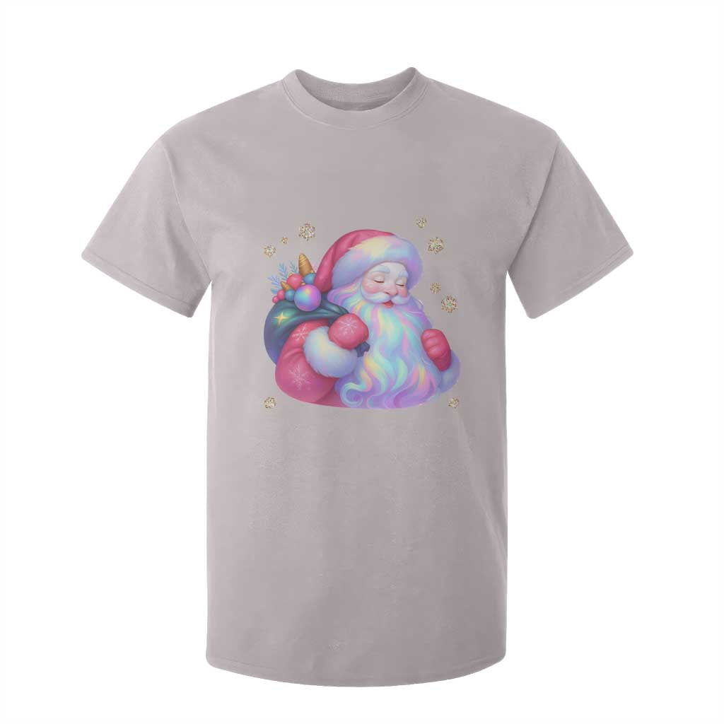 Iridescent Christmas Santa Printed Coquette Xmas T Shirt For Kid TS11 Ice Gray Print Your Wear