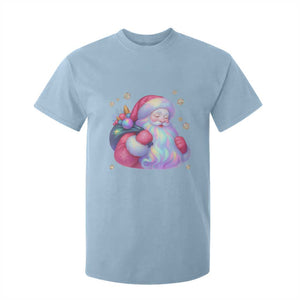 Iridescent Christmas Santa Printed Coquette Xmas T Shirt For Kid TS11 Light Blue Print Your Wear