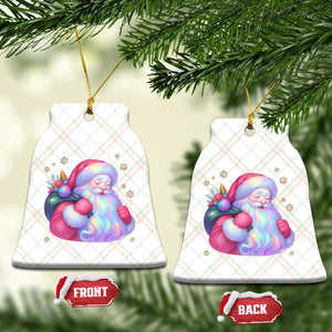 Iridescent Christmas Santa Printed Coquette Xmas Ceramic Ornament TS11 Print Your Wear