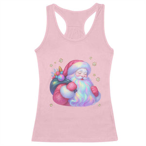 Iridescent Christmas Santa Printed Coquette Xmas Racerback Tank Top TS11 Light Pink Print Your Wear