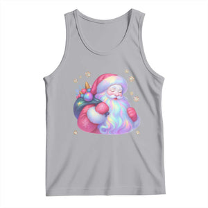 Iridescent Christmas Santa Printed Coquette Xmas Tank Top TS11 Athletic Heather Print Your Wear