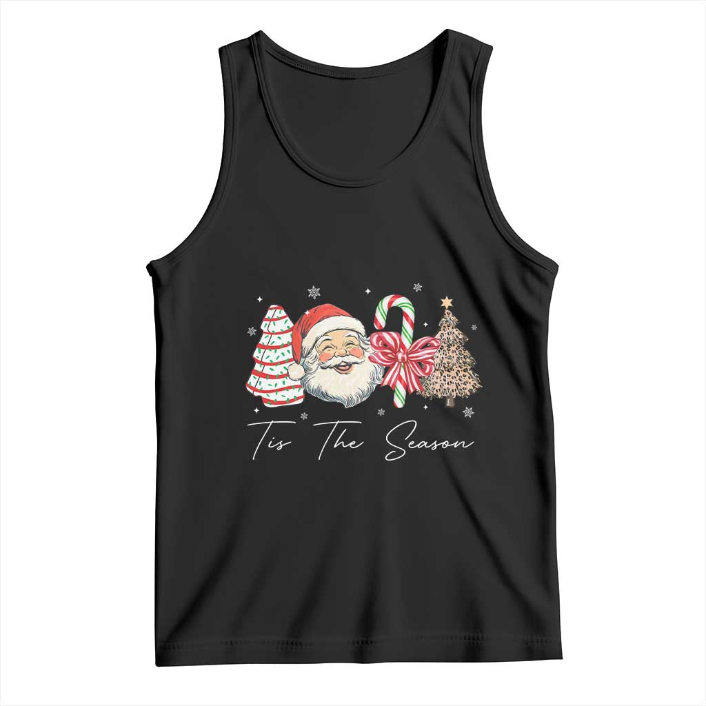 Funny Tis The Season Christmas Tank Top Xmas Holiday Family Matching Santa Xmas Tree TS11 Black Print Your Wear