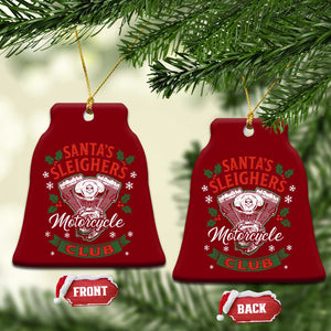 Christmas Motorcycle Biker Ceramic Ornament Santas Sleighers Motorcycle Club TS11 Print Your Wear