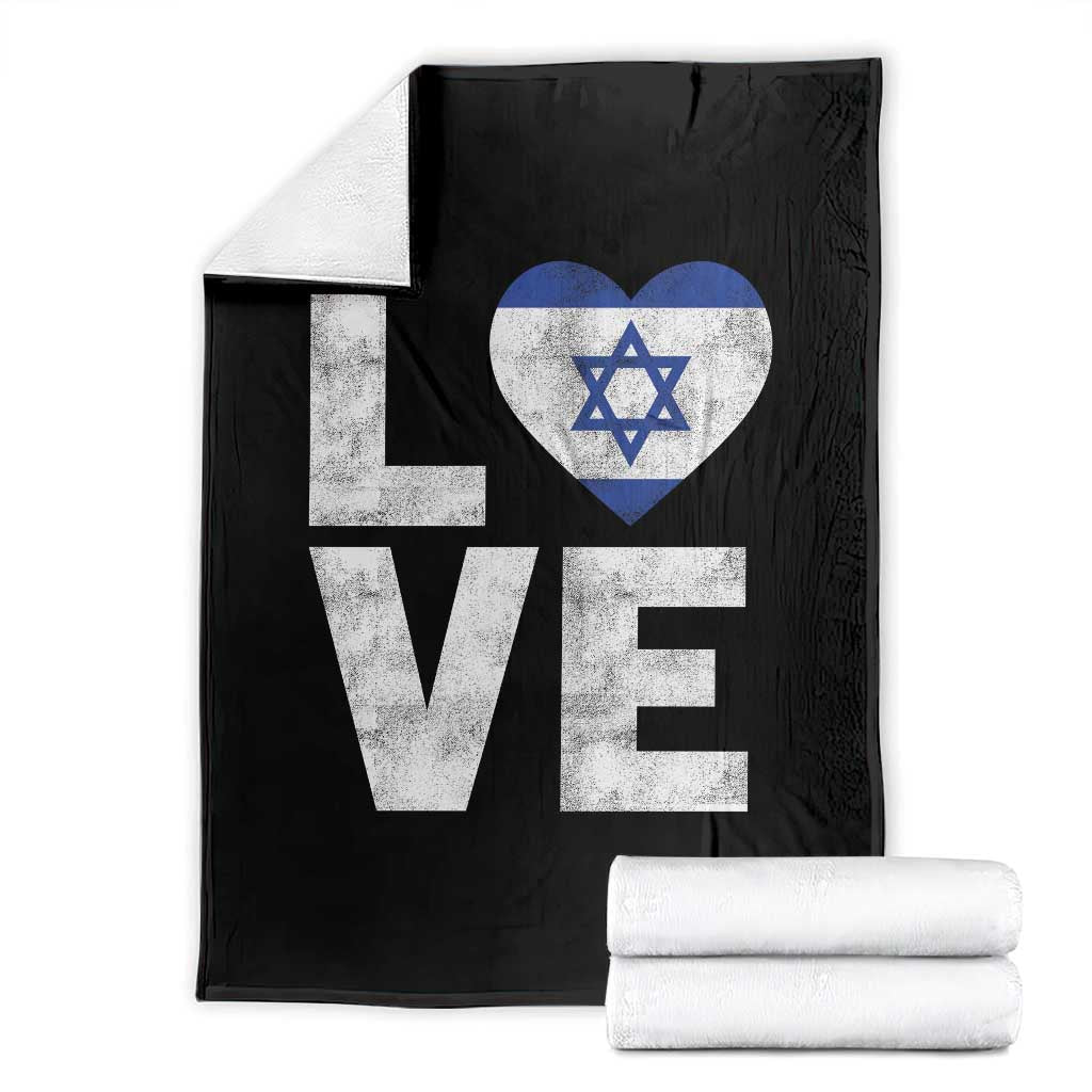 I Love Israel Jewish Gifts Star of David Israeli Throw Blanket TS11 Black Print Your Wear