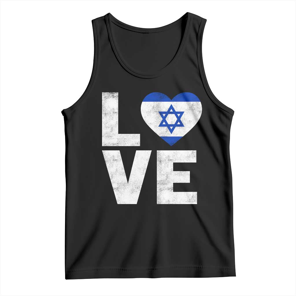 I Love Israel Jewish Gifts Star of David Israeli Tank Top TS11 Black Print Your Wear