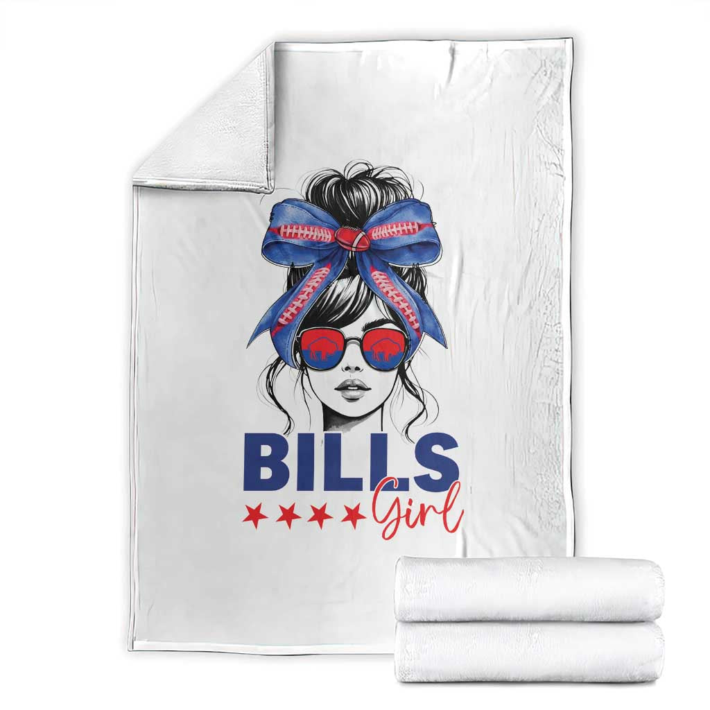 Funny BFB Football Lover Throw Blanket Sport Fan Game Day Messy Bun TS11 White Print Your Wear