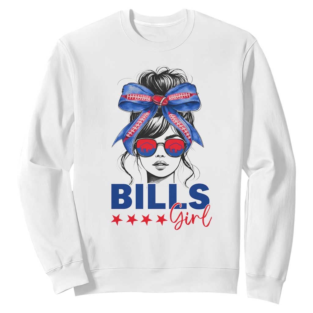 Funny BFB Football Lover Sweatshirt Sport Fan Game Day Messy Bun TS11 White Print Your Wear