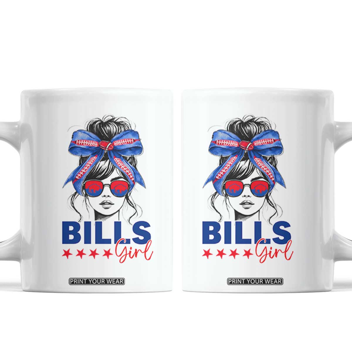 Funny BFB Football Lover Coffee Mug Sport Fan Game Day Messy Bun TS11 White Print Your Wear