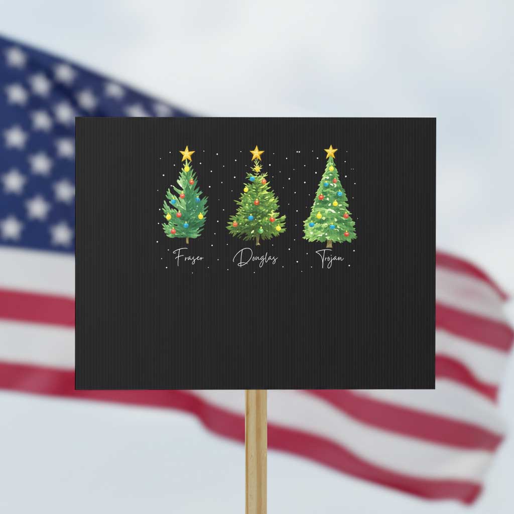 Funny Subtle FDT Resist Christmas Protest Sign Fraser Douglass Trojan Xmas Tree TS11 Horizontal 18