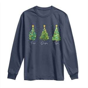 Funny Subtle FDT Resist Christmas Long Sleeve Shirt Fraser Douglass Trojan Xmas Tree TS11 Navy Print Your Wear