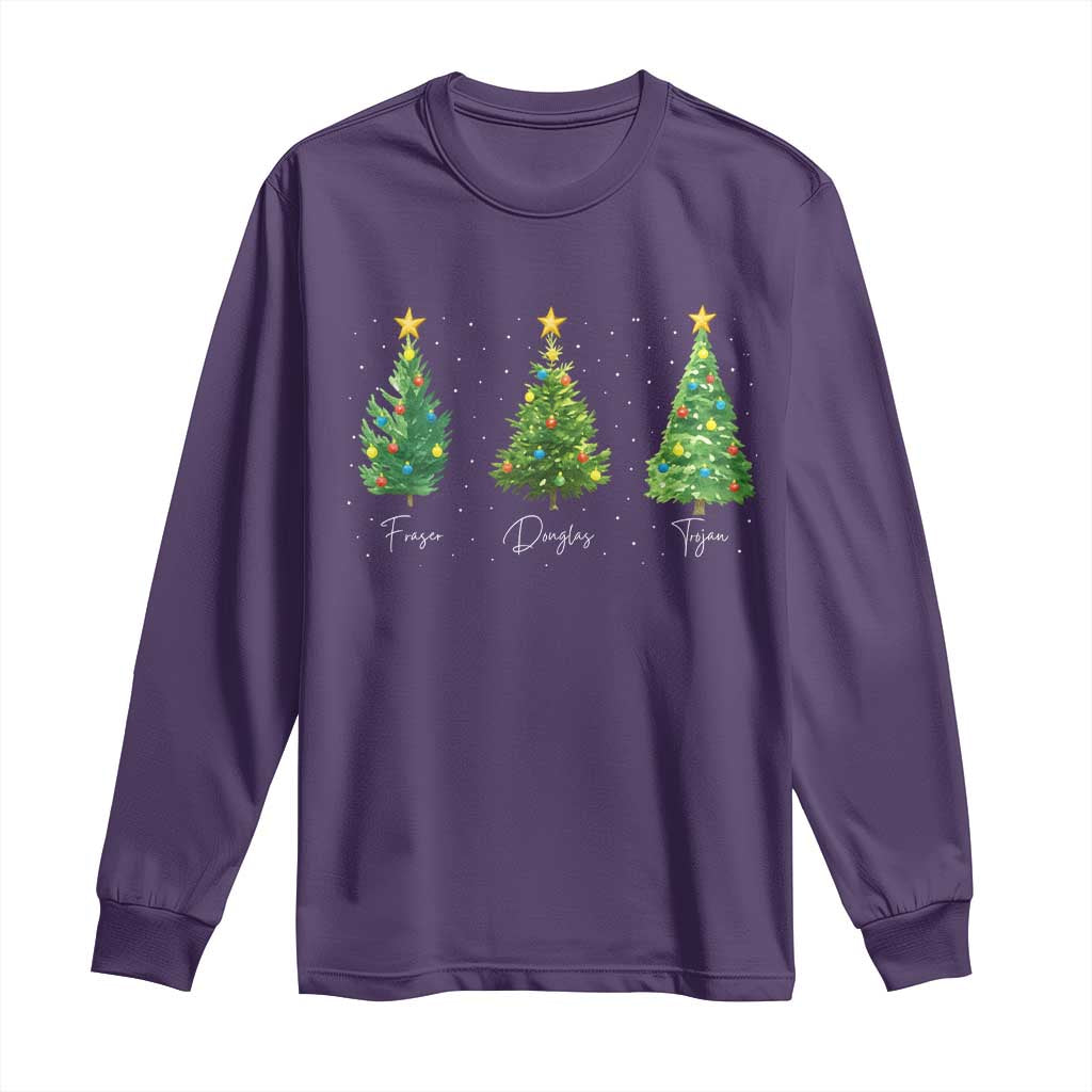 Funny Subtle FDT Resist Christmas Long Sleeve Shirt Fraser Douglass Trojan Xmas Tree TS11 Purple Print Your Wear