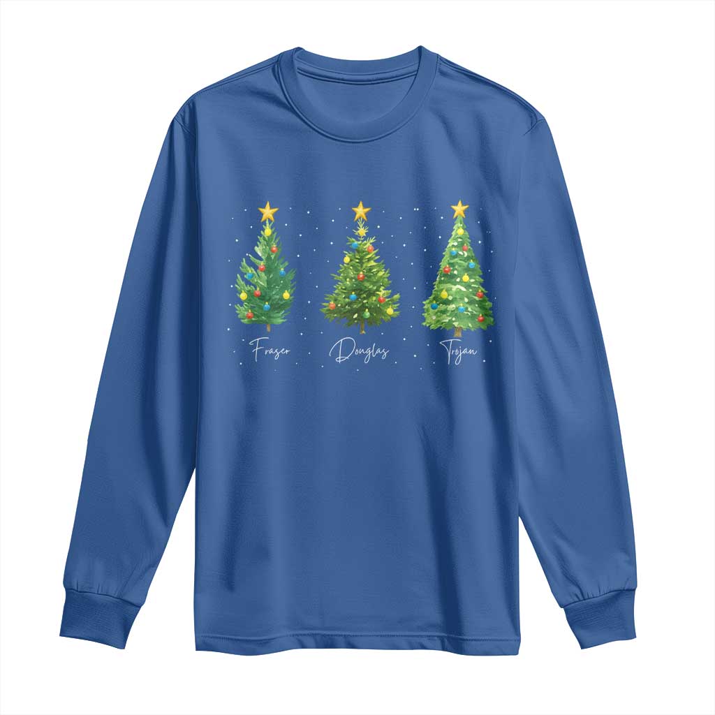 Funny Subtle FDT Resist Christmas Long Sleeve Shirt Fraser Douglass Trojan Xmas Tree TS11 Royal Blue Print Your Wear