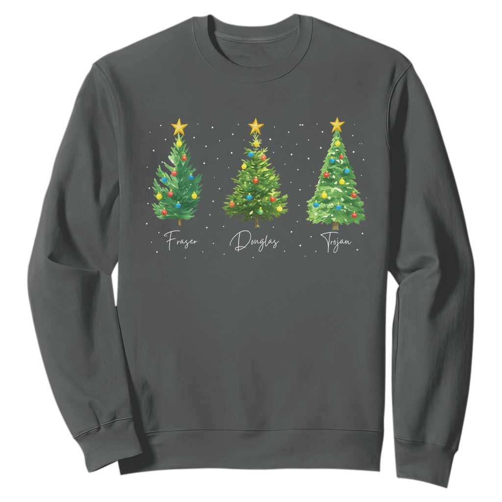 Funny Subtle FDT Resist Christmas Sweatshirt Fraser Douglass Trojan Xmas Tree TS11 Dark Heather Print Your Wear