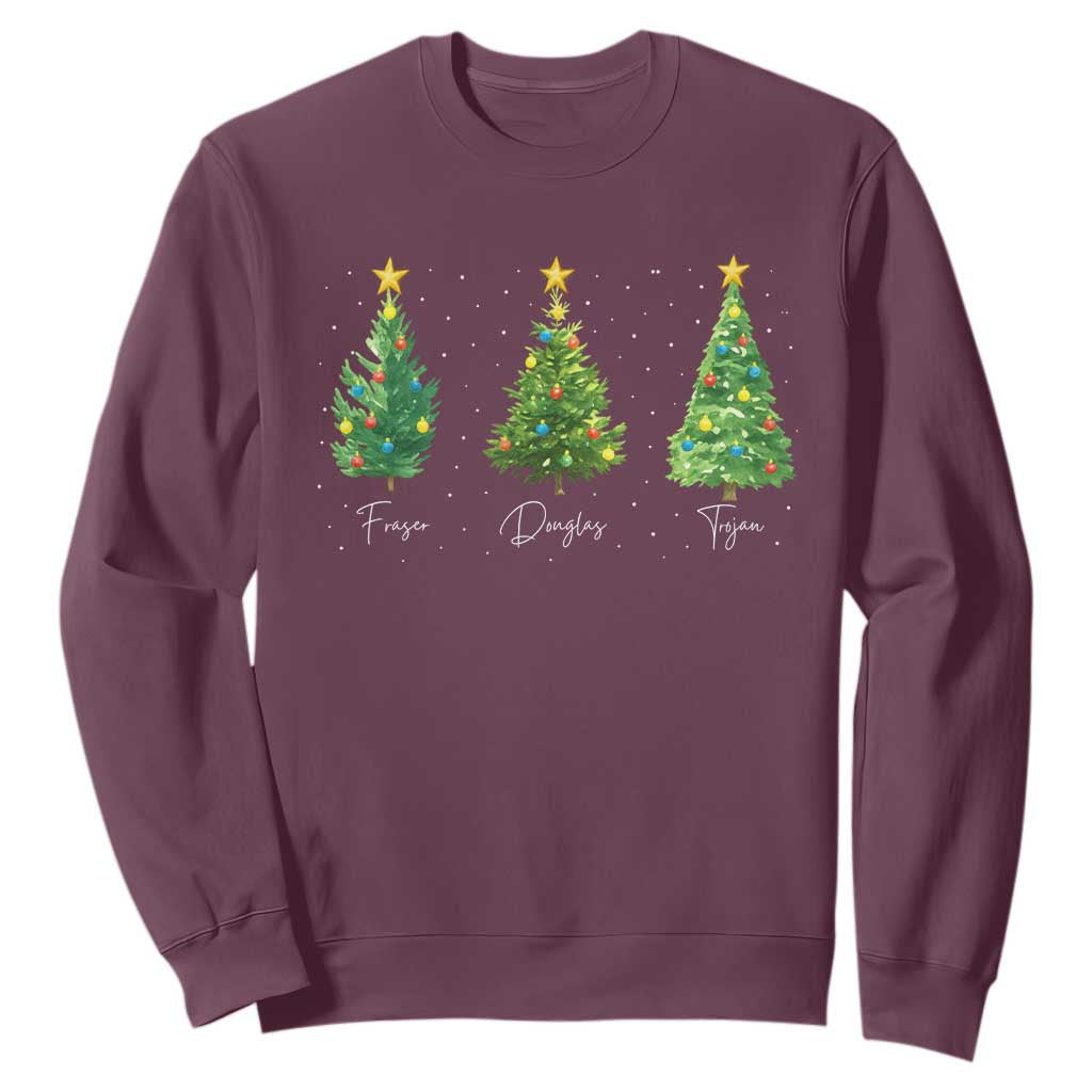 Funny Subtle FDT Resist Christmas Sweatshirt Fraser Douglass Trojan Xmas Tree TS11 Maroon Print Your Wear