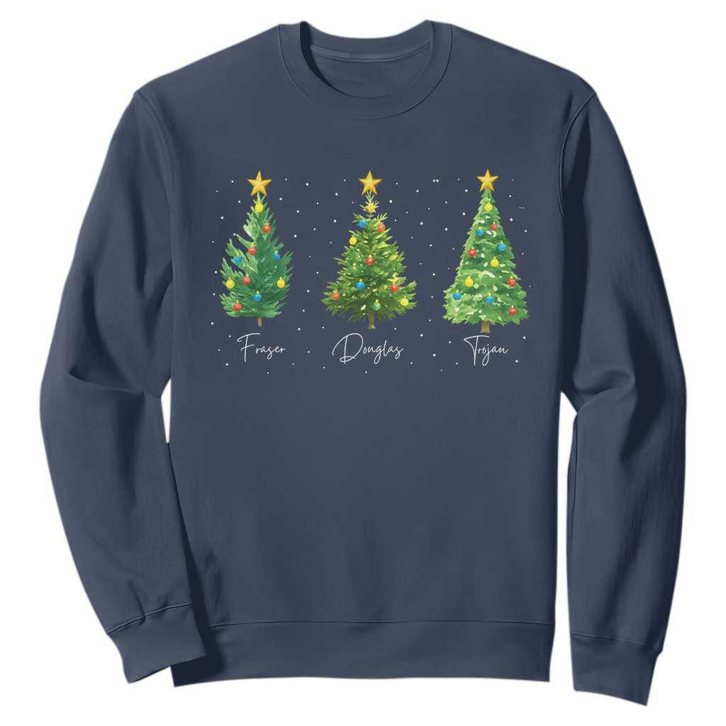 Funny Subtle FDT Resist Christmas Sweatshirt Fraser Douglass Trojan Xmas Tree TS11 Navy Print Your Wear