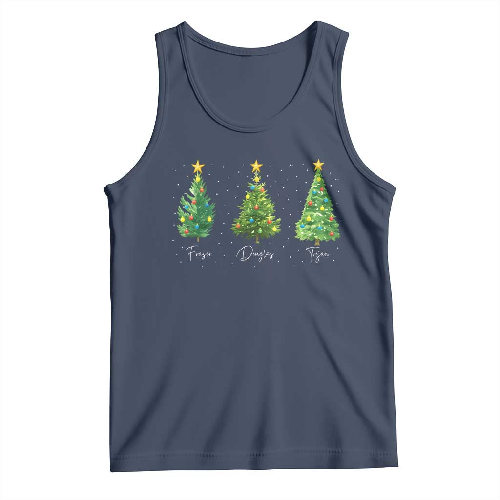 Funny Subtle FDT Resist Christmas Tank Top Fraser Douglass Trojan Xmas Tree TS11 Navy Print Your Wear
