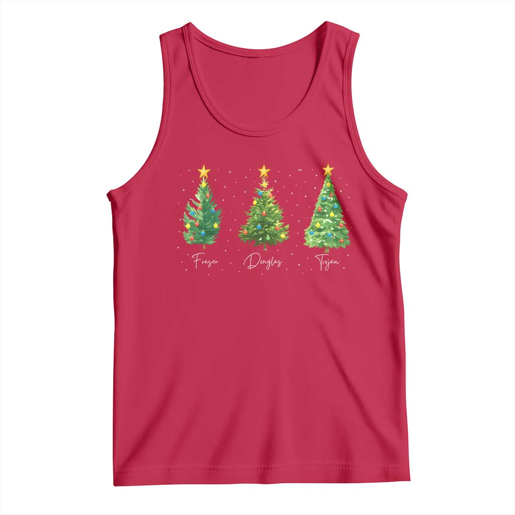 Funny Subtle FDT Resist Christmas Tank Top Fraser Douglass Trojan Xmas Tree TS11 Red Print Your Wear