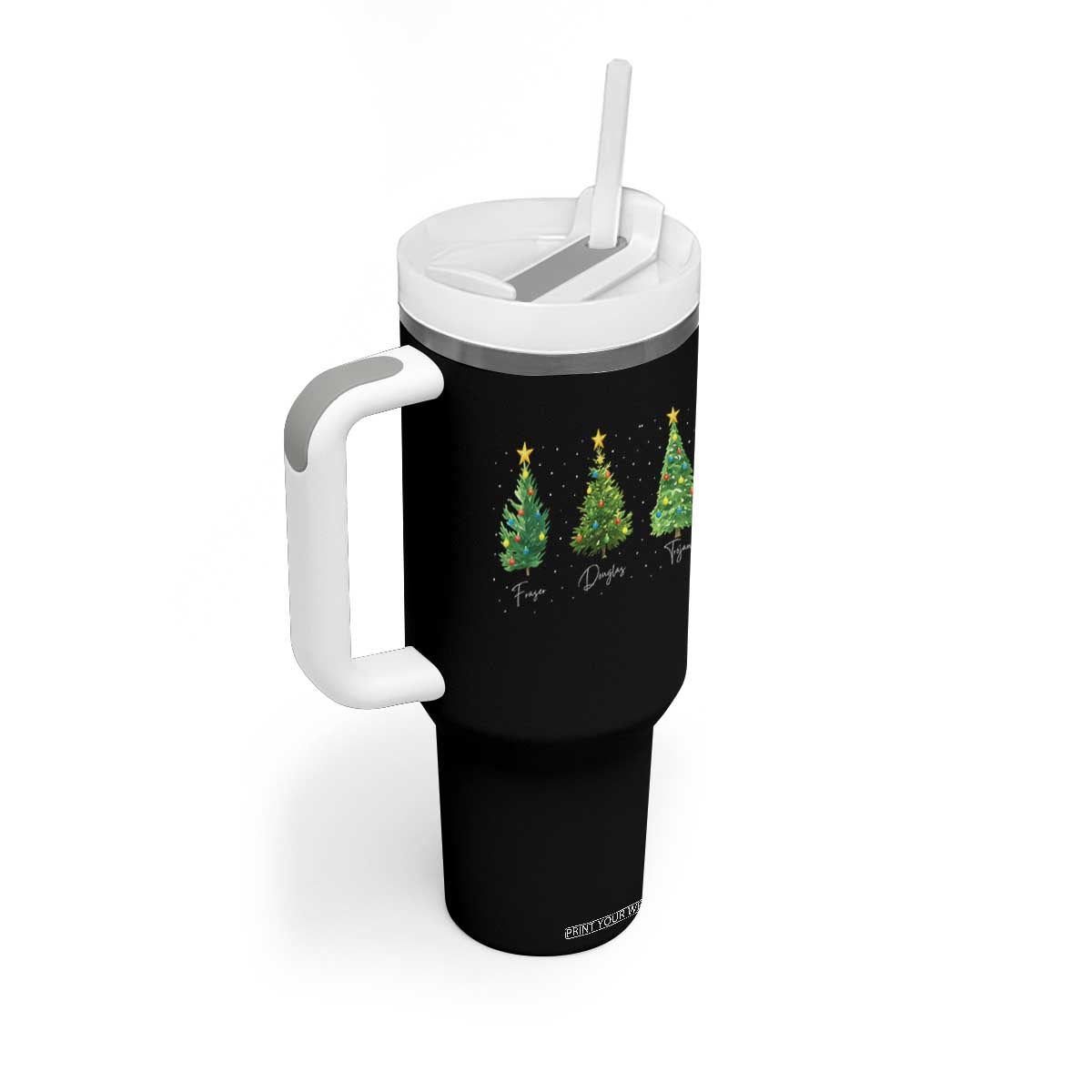 Funny Subtle FDT Resist Christmas Tumbler With Handle Fraser Douglass Trojan Xmas Tree TS11 Print Your Wear