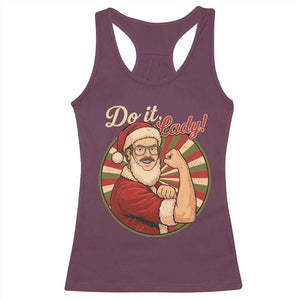 Funny Christmas Do It Lady Racerback Tank Top Mustache Guy Meme Santa Cosplay TS11 Maroon Print Your Wear
