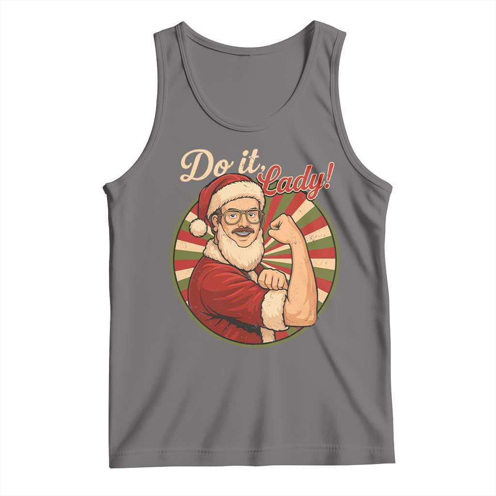Funny Christmas Do It Lady Tank Top Mustache Guy Meme Santa Cosplay TS11 Deep Heather Print Your Wear