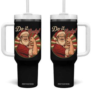 Funny Christmas Do It Lady Tumbler With Handle Mustache Guy Meme Santa Cosplay TS11 One Size: 40 oz Black Print Your Wear