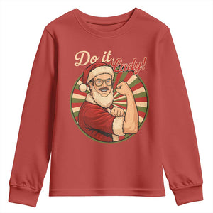 Funny Christmas Do It Lady Youth Sweatshirt Mustache Guy Meme Santa Cosplay TS11 Red Print Your Wear