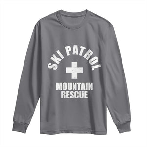 Ski Patrol Mountain Rescue Long Sleeve Shirt Winter Slopes Skiing Snowboarding TS11 Charcoal Print Your Wear
