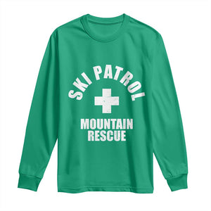 Ski Patrol Mountain Rescue Long Sleeve Shirt Winter Slopes Skiing Snowboarding TS11 Irish Green Print Your Wear