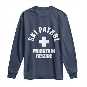 Ski Patrol Mountain Rescue Long Sleeve Shirt Winter Slopes Skiing Snowboarding TS11 Navy Print Your Wear