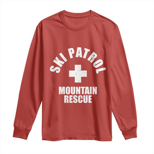 Ski Patrol Mountain Rescue Long Sleeve Shirt Winter Slopes Skiing Snowboarding TS11 Red Print Your Wear