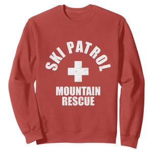Ski Patrol Mountain Rescue Sweatshirt Winter Slopes Skiing Snowboarding TS11 Red Print Your Wear