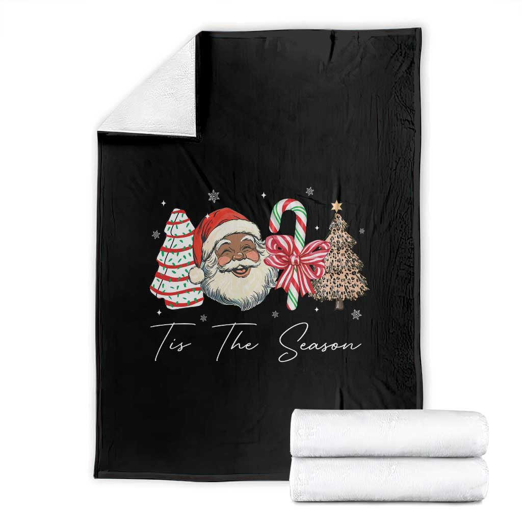 Funny Black Christmas Throw Blanket Tis The Season African American Santa TS11 Black Print Your Wear