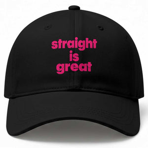 Straight Is Great Baseball Cap Funny LGBT Pink Distressed Boot Camp Instructor