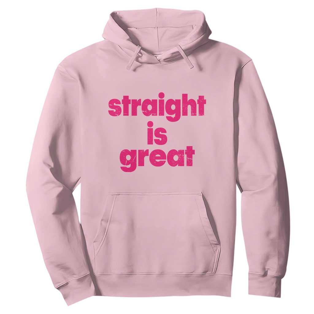 Straight Is Great Hoodie Funny LGBT Pink Distressed Boot Camp Instructor