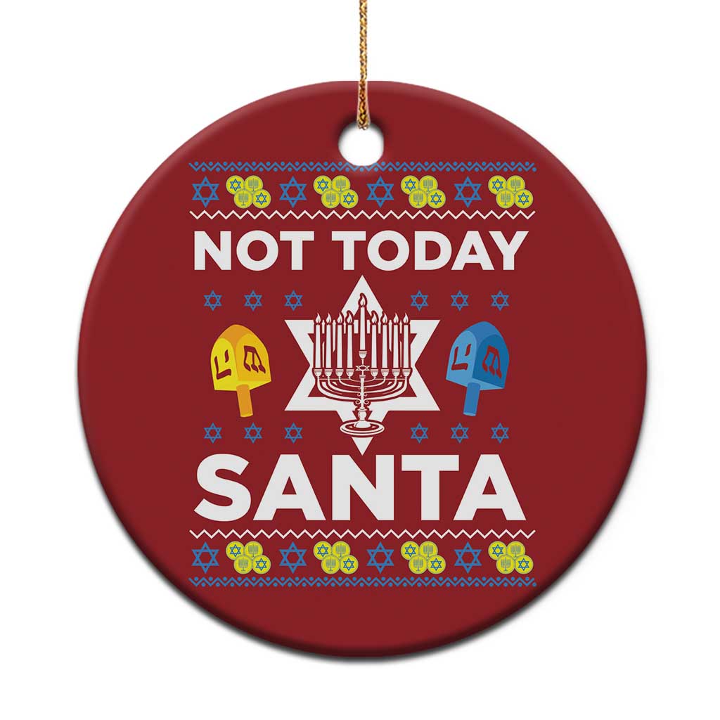 Funny Jewish Hanukkah Christmas Ornament Not Today Santa Hebrew David Star TS11 Print Your Wear