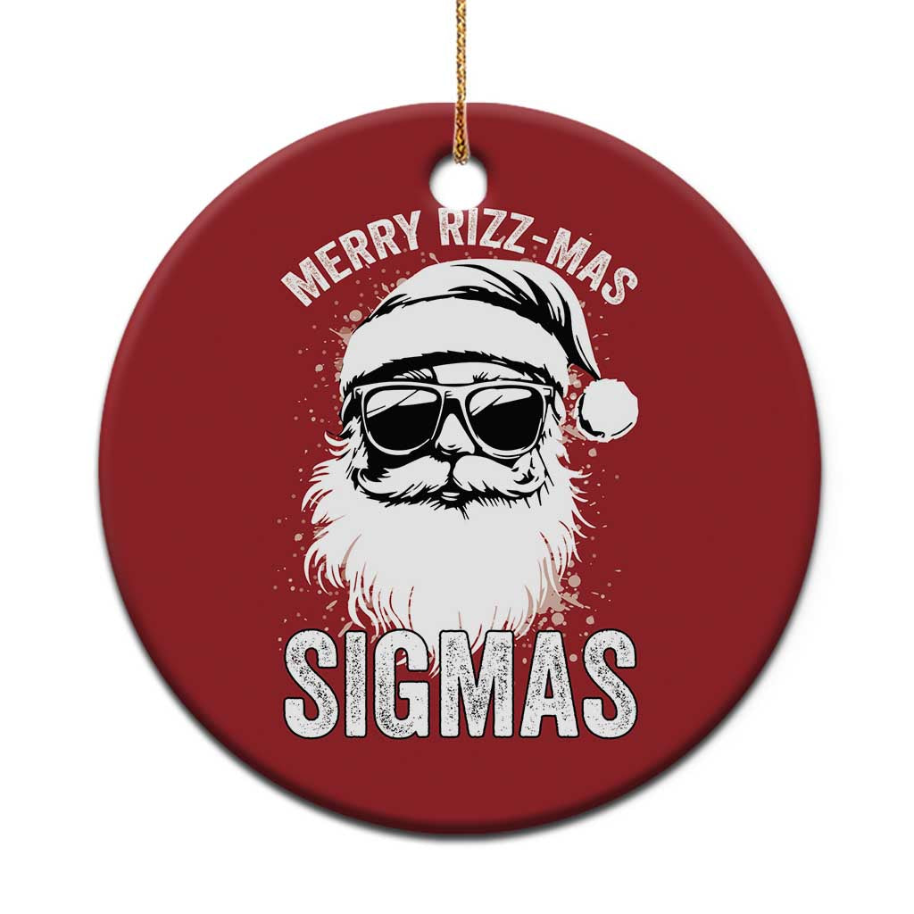 Funny Xmas Santa Christmas Ornament Merry Rizzmas Sigmas Charisma Rizz Santa Claus TS11 Print Your Wear