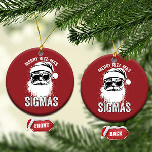 Funny Xmas Santa Christmas Ornament Merry Rizzmas Sigmas Charisma Rizz Santa Claus TS11 Circle Red Print Your Wear