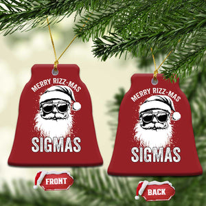 Funny Xmas Santa Christmas Ornament Merry Rizzmas Sigmas Charisma Rizz Santa Claus TS11 Bell Flake Red Print Your Wear