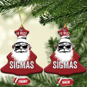 Funny Xmas Santa Christmas Ornament Merry Rizzmas Sigmas Charisma Rizz Santa Claus TS11 Christmas Tree Red Print Your Wear